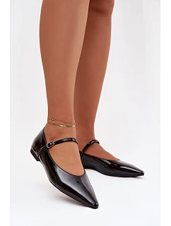 Lakované baleríny s páskem černé model 22353078 - SWEET SHOES