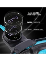 MAGNETICKÝ HULA HOP SET ČERNÝ/TYRKYSOVÝ HHM17 S POČÍTADLEM HMS + ZEŠTÍHLUJÍCÍ PÁS BR163 ČERVENÝ