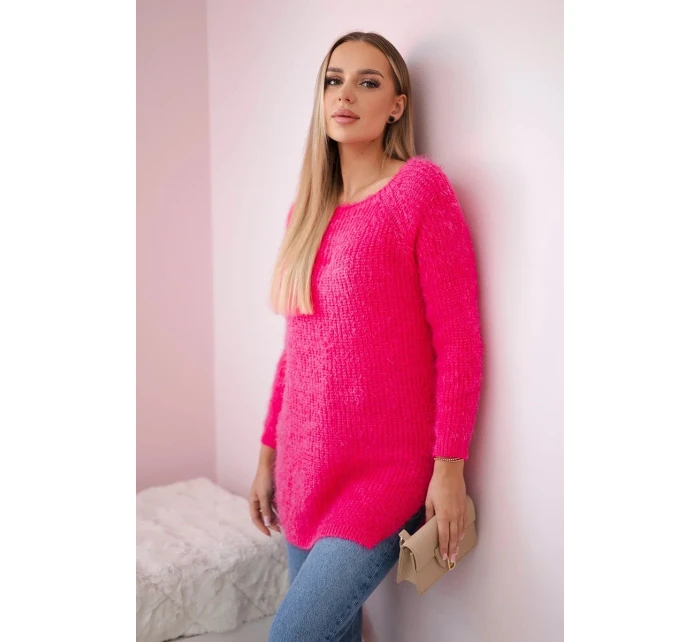 Svetr s model 20553418 růžový neon - K-Fashion