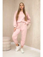 Komplet teplákové + kalhoty máslová látka pudrově růžová Komplet teplákové + kalhoty máslová látka pudrově růžová