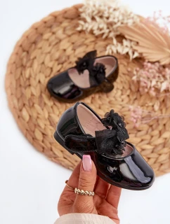 dětské baleríny na suchý zip s mašlí černé model 21654243 - EVENTO