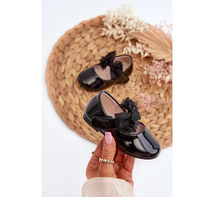 dětské baleríny na suchý zip s mašlí černé model 21654243 - EVENTO