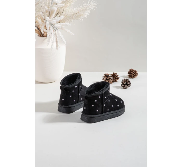 Dětské sněhule srdíčka Černé Gracina Dětské sněhule srdíčka Černé Gracina