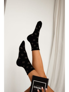 Ponožky bez tlaku se vzorem Černá - Milena