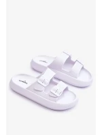 Dámské pěnové sandály s pruhy Bíle Sharmen