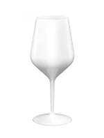 Bílá nerozbitná plastová sklenice na víno 470 ml