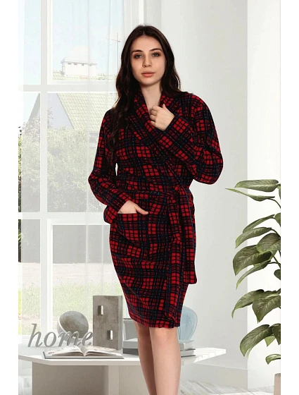 Dámský župan červené káro model 19034532 - Cocoon Secret