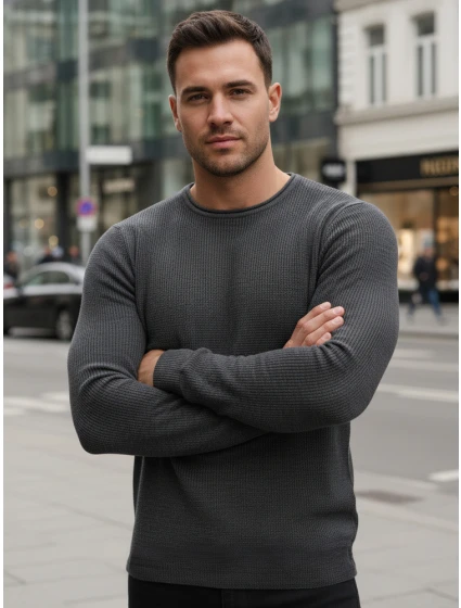 Pánský antracitový svetr WX2293z Pánský antracitový svetr WX2293z