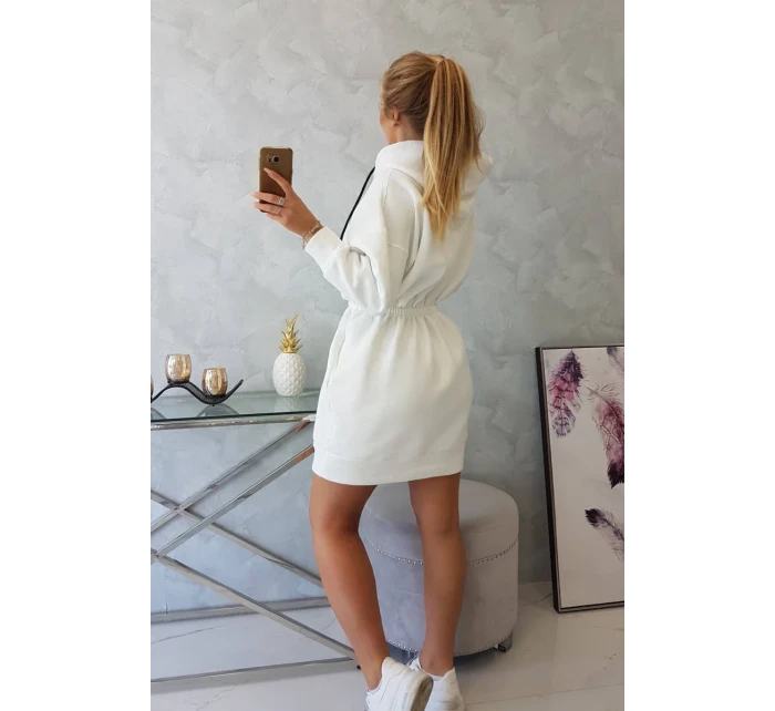 Zateplené šaty s kapucí ecru Zateplené šaty s kapucí ecru