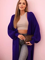 Svetr dlouhý kardigan fialový