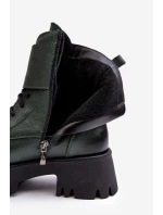 Kůže Dámské Botky Workery Zelené Lemar model 21637681 - Boto