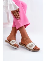 Pohodlné Lesklé Dámské Žabky model 21664635 Bílé - Inblu