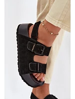 Semišové sandály na platformě Big Star TT274237 Černé Semišové sandály na platformě Big Star TT274237 Černé