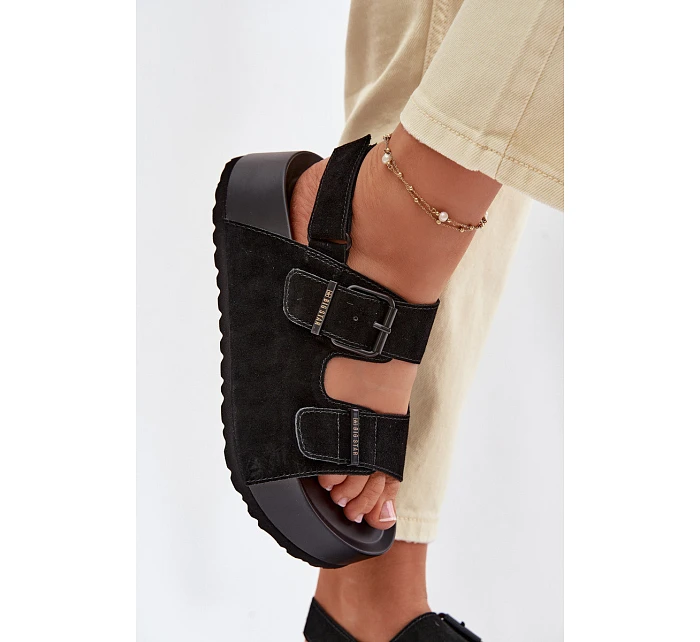 Semišové sandály na platformě Big Star TT274237 Černé Semišové sandály na platformě Big Star TT274237 Černé