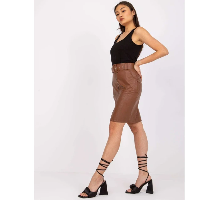 Spódnica DHJ SD model 20961806 brązowy - FPrice Spódnica DHJ SD model 20961806 brązowy - FPrice