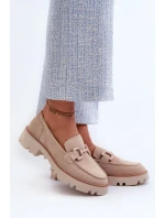 Semišové dámské mokasíny s ozdobou D&A béžová Semišové dámské mokasíny s ozdobou D&A béžová