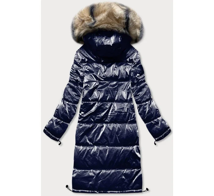 BŁYSZCZĄCA KURTKA ZIMOWA DAMSKA GRANATOWA model 21244579 - AMNS