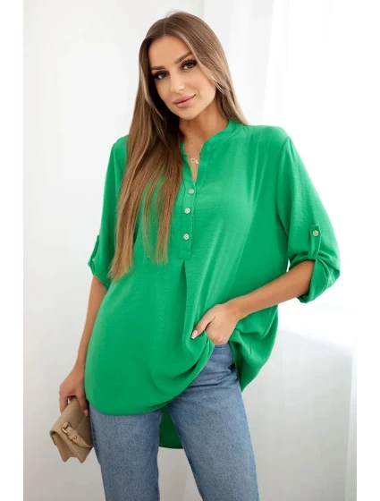 Halenka s prodlouženým zadním dílem jasně zelená