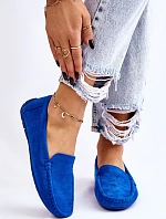 Dámské Semišové Mokasíny Modre Morreno