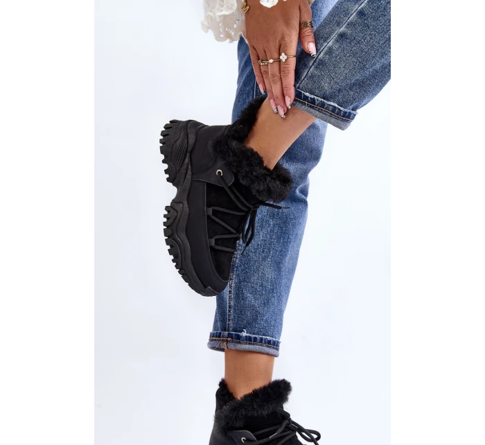 Dámské boty trapery s kožešinou černé model 21643992 - EVENTO
