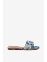 Ploché Dámské Pantofle S Ozdobnou Sponou Modré Clariola Ploché Dámské Pantofle S Ozdobnou Sponou Modré Clariola