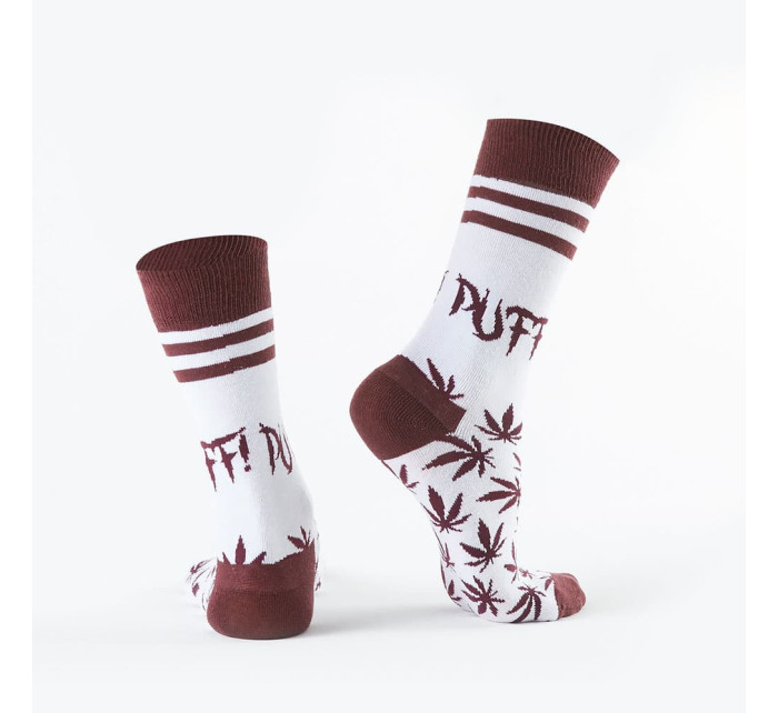 Bílé pánské ponožky s listy