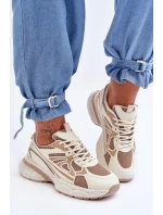 Dámské sportovní šněrovací boty Béžove Emare Dámské sportovní šněrovací boty Béžove Emare