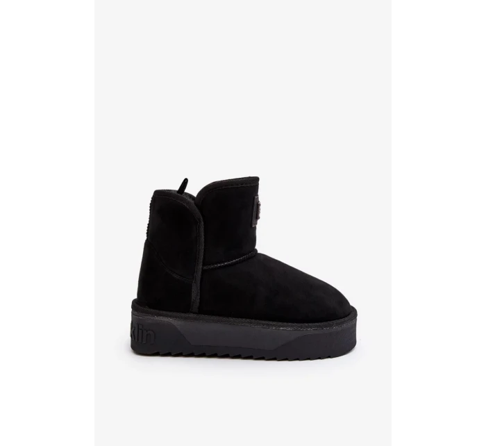 Veganské voděodolné sněhule na platformě D.Franklin černý