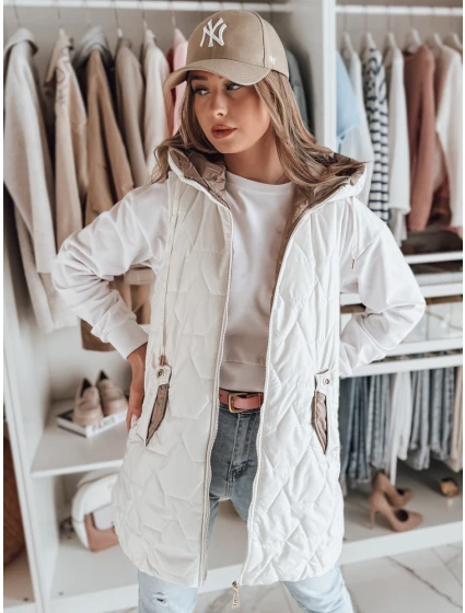 Dámská přechodná prošívaná vesta GLITTI bílá FashionStreet TY4805 Dámská přechodná prošívaná vesta GLITTI bílá FashionStreet TY4805