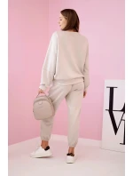 Komplet teplákové + kalhoty máslová látka béžový Komplet teplákové + kalhoty máslová látka béžový