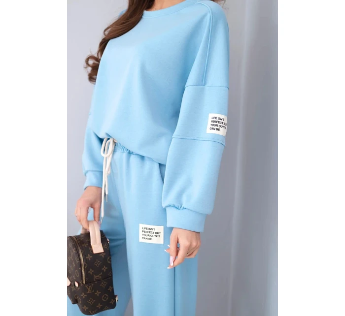 Dámská sada máslo mikina + kalhoty modrý