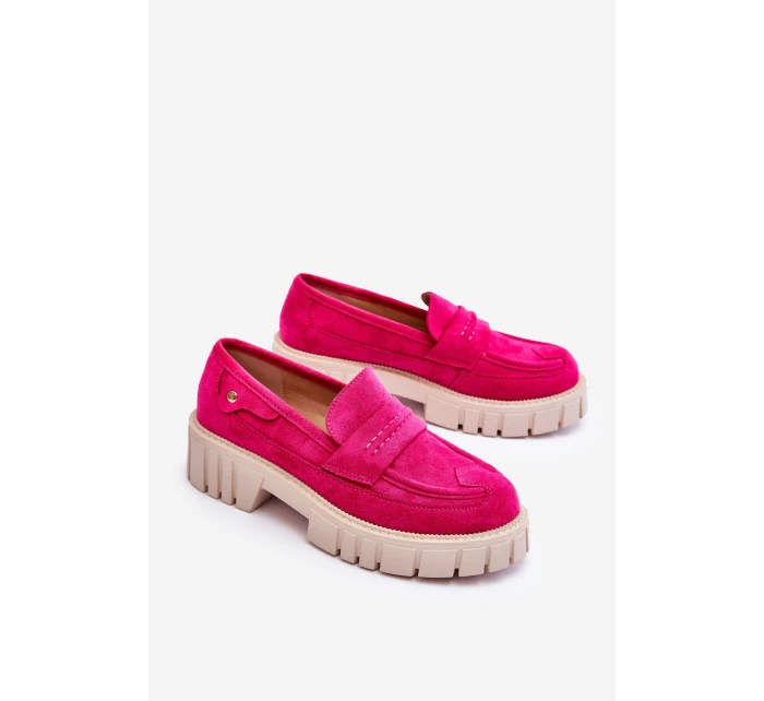 Dámské semišové nazouvací boty Fuchsie model 21623123 - Boto Dámské semišové nazouvací boty Fuchsie model 21623123 - Boto