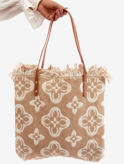 Vzorovaná Velká Plátěná Plážová Taška Hnědá model 21662141 - Boto