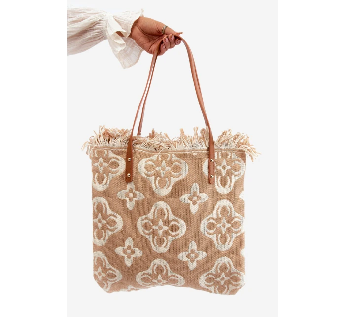 Vzorovaná Velká Plátěná Plážová Taška Hnědá model 21662141 - Boto