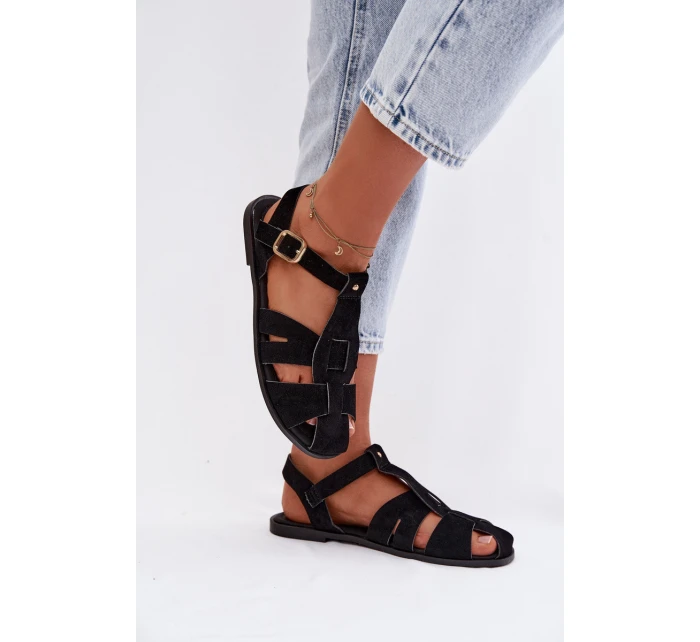 Dámské sandály ploché černé model 21960890 - Boto