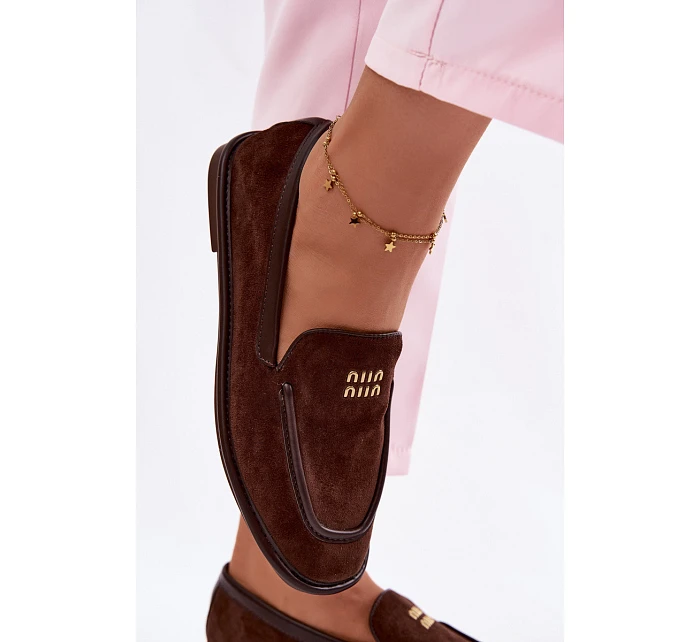 Dámské ploché mokasíny model 22100012 Čokoládové - VINCEZA