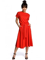 B067 Rozšířené šaty - červené