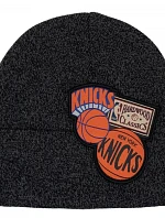 Pánská / junior čepice New York NBA Logo HCFK4341 Tmavě šedá s černou vzor oranžová - Mitchell & Ness
