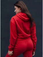 TRENDHOOD dámská mikina s kapucí červená FashionStreet BY1312 TRENDHOOD dámská mikina s kapucí červená FashionStreet BY1312