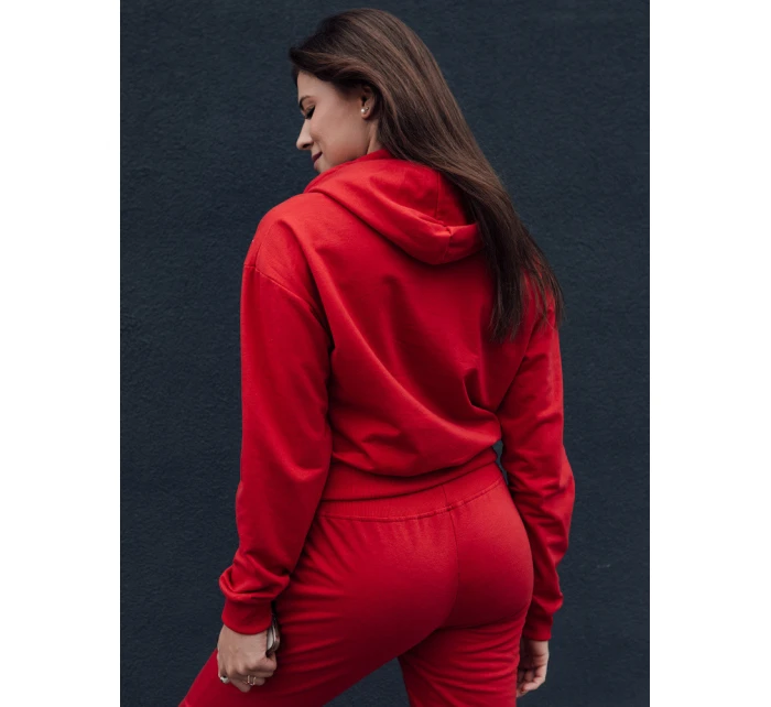 TRENDHOOD dámská mikina s kapucí červená FashionStreet BY1312 TRENDHOOD dámská mikina s kapucí červená FashionStreet BY1312