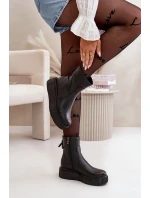 model 21669377 Dámské Kožené Botky Na Platformě Černé - Zazoo model 21669377 Dámské Kožené Botky Na Platformě Černé - Zazoo