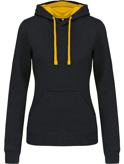 Kariban K 465 Dámská mikina s kontrastní kapucí 20.K465 black/yellow Kariban K 465 Dámská mikina s kontrastní kapucí 20.K465 black/yellow