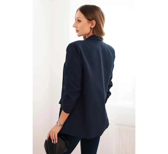 Dámská sako bez zapínání s podšívkou S/M modrá