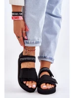 Dámské sandály na suchý zip Big Star model 21610848 Černe - Big Star Shoes Dámské sandály na suchý zip Big Star model 21610848 Černe - Big Star Shoes