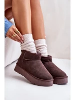 Módní Semišové Nízké Sněhule Hnědé model 21671731 - Boto Módní Semišové Nízké Sněhule Hnědé model 21671731 - Boto