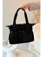 Kožená semišová kabelka s kapsami černá model 21728409 - Boto