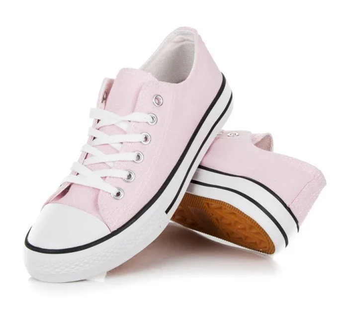 Praktické  tenisky růžové dámské bez podpatku