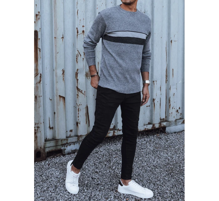 Pánský šedý svetr Dstreet model 21979380 - FashionStreet Pánský šedý svetr Dstreet model 21979380 - FashionStreet
