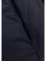 Tmavě modro-černá oboustranná dlouhá dámská vesta (V723)
