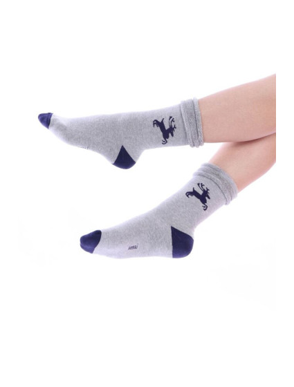 Hřejivé ponožky Magic time šedé se sobem